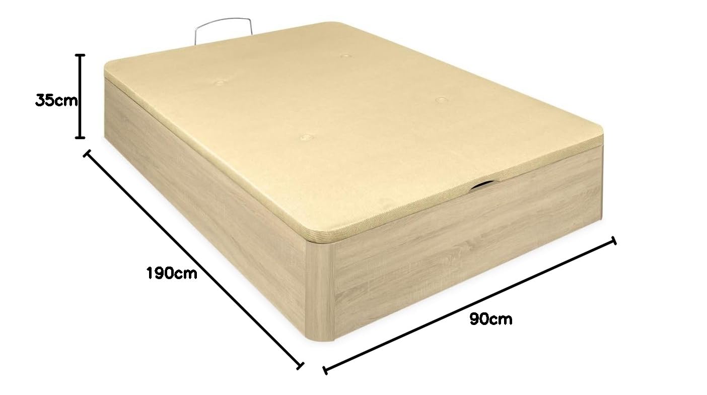 Somnia Descanso - Canapé Abatible Súper Reforzado Gran Capacidad con Tapa Transpirable, Esquinas Redondeadas, 90 x 190, Cambria