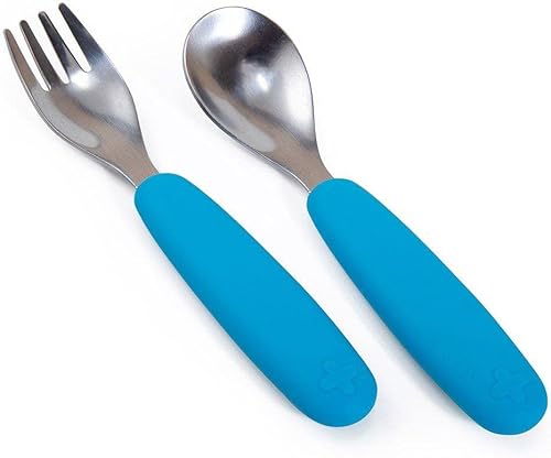 Conjunto Talher Infantil Silicone Azul Moda do Chef