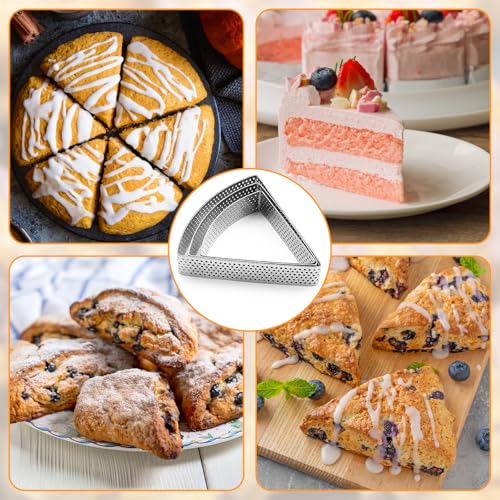 Stainless Steel Fan-Shaped Biscuit Mold, 3PCS Fan-Shaped Cookie Cutter Set, Equilateral Triangle Cookie Cutter Set, Ideal Baking Tool for Scones for Scones, Pastries, Desserts