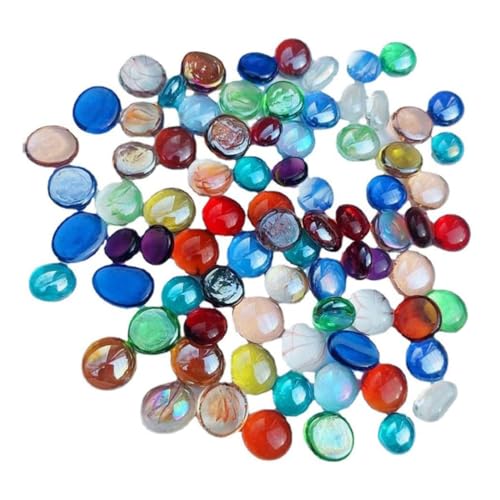 YOYEAH Glass Nuggets Coloridos 900g Piedras de Vidrio en 9 Colores Transparentes y Brillantes 200 Piedras Muggles Piedras de Mosaico y Mármol para Manualidades, Jarrones Bodas Decoración y Artesanías