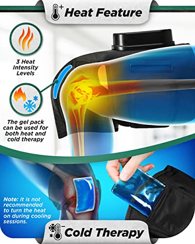 Lunix Lx4 Knee Massager With Heat And Compression, Rechargeable Thigh, Calf And Knee With Cold Or Heat Therapy, Knee Wrap Brace, Leg Heating Pad, Black #TOP2
