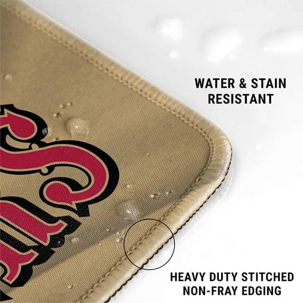 Skinit Extra Large Gaming Mouse Pad - Officially Licensed San Francisco 49ers Design with Stitched Edges, Waterproof, Non-Slip Rubber Base, Desk Mat for Keyboard & Mouse, 35.75" x 15.4" inches