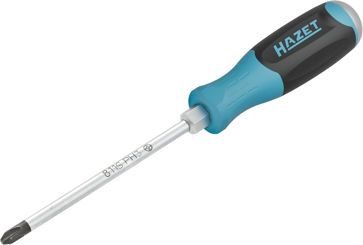 HAZET Screwdriver with impact cap, 811S-70, SW 1.2 x 7 mm, slotted profile, 225 mm length, steel impact cap for loosening fixed screws