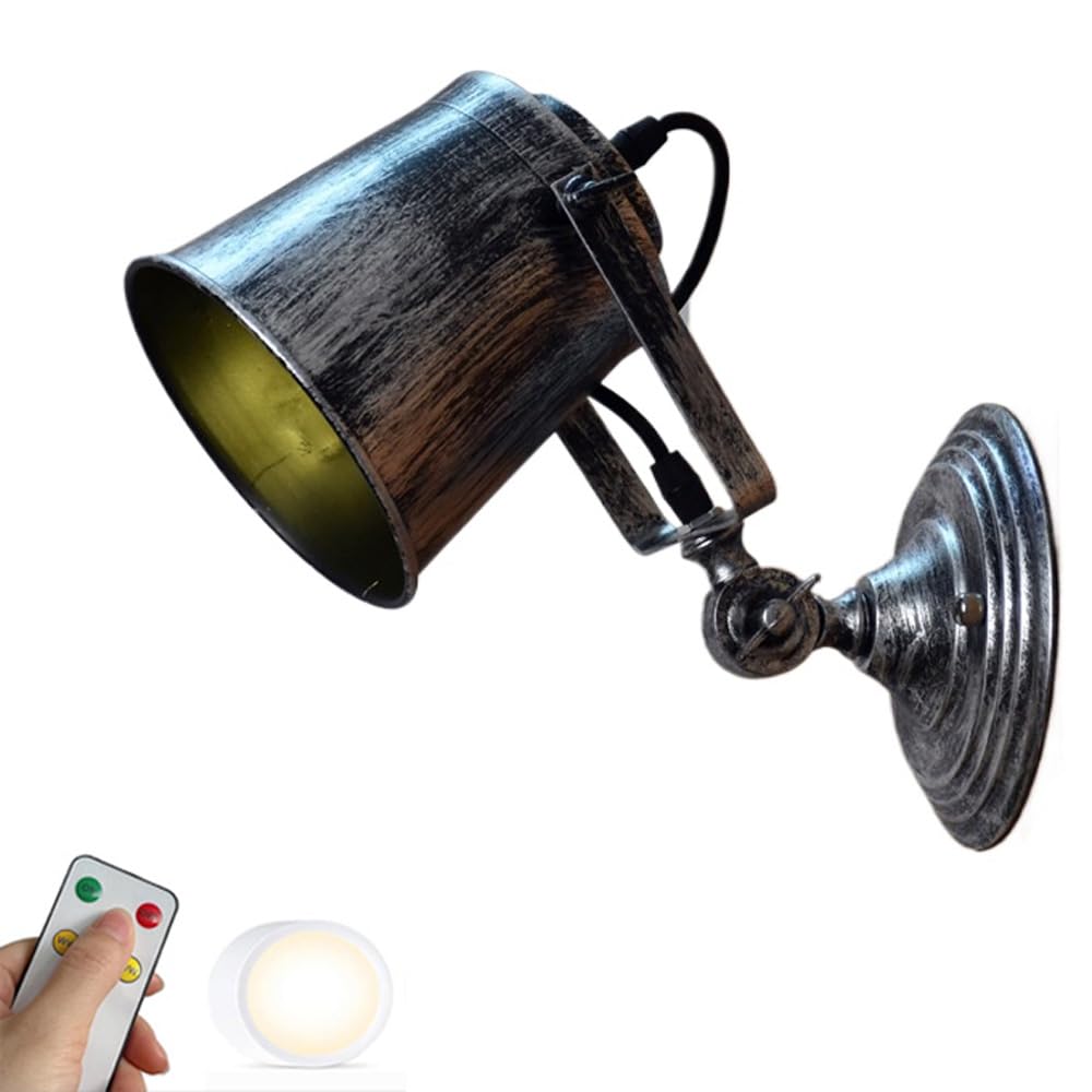 Luz de granero para interiores negra ideal para leer en el dormitorio sin enchufes
