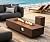 ECOTOUGE 2-Piece 56" Outdoor Rectangle Propane Fire Pit Table with Tank Holder, 50,000 BTU Concrete Fire Table with Weather-Resistant Pit Cover, Auto-Ignition, Free Lava Rocks, Fits 20lb Tank, Brown