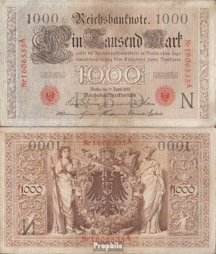 Billet 1000 Mark Empire Allemand 1910 Prophila Collection pour collectionneur