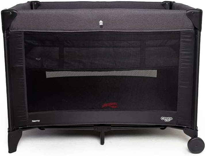 Berço Cosco Kids, Nanny, 0 a 18kg, Preto Mescla