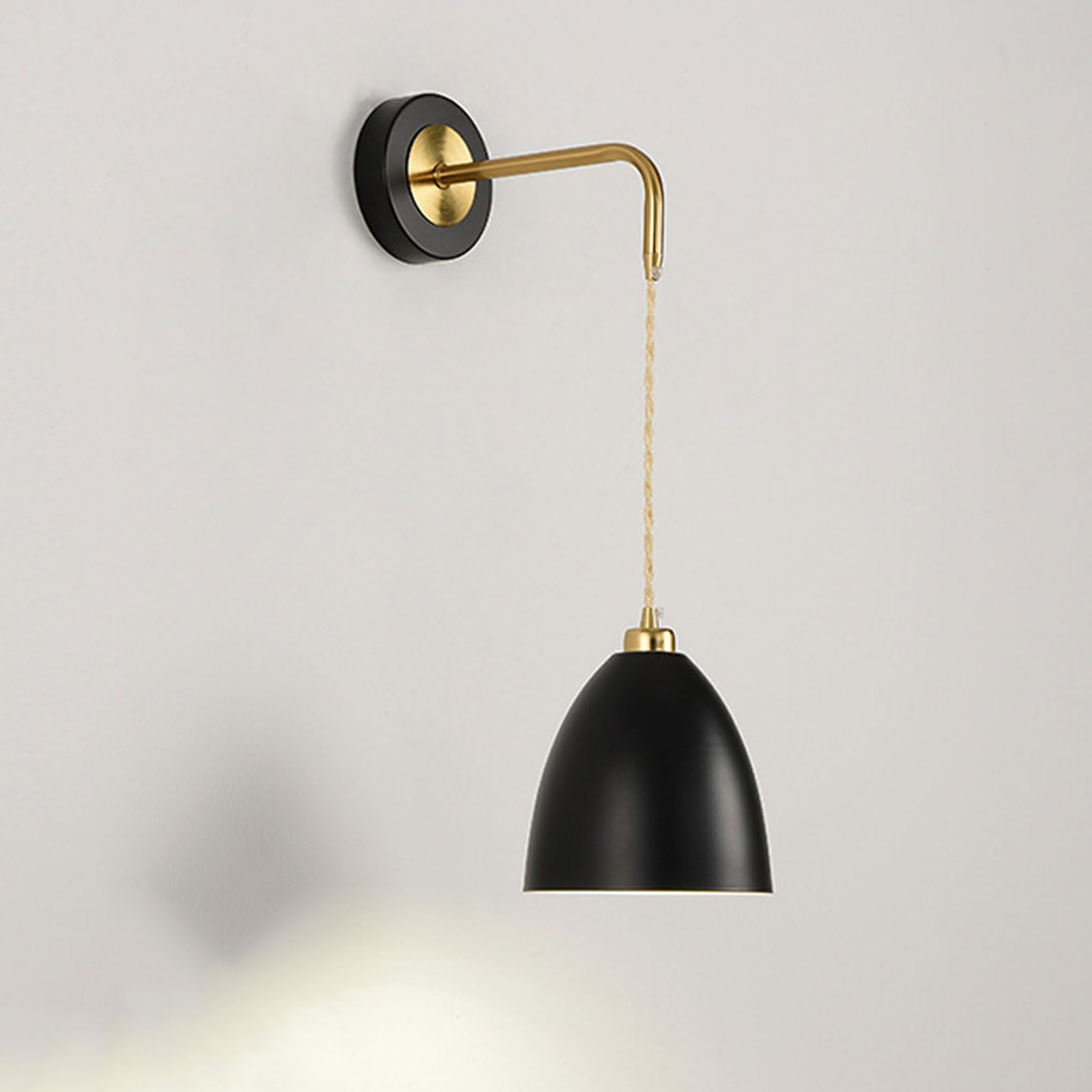 AWEITG European Minimalist Style Black/White Wall Sconce - E26/E27 Metal Lamp for Home Interior Decoration(Dark-2)