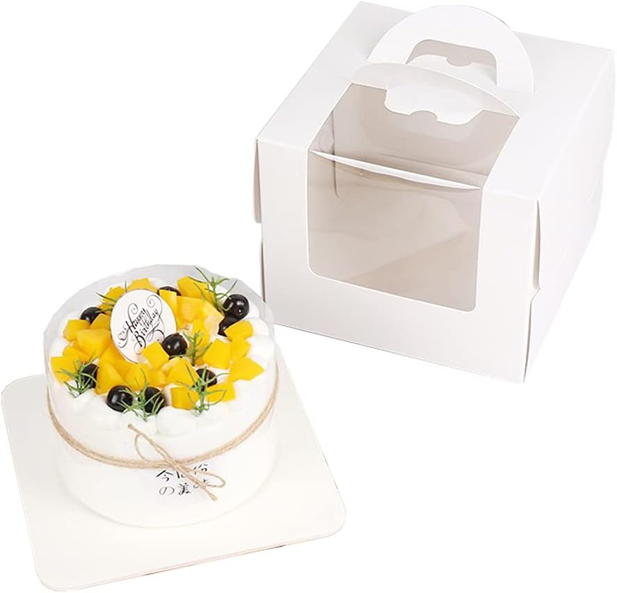 La Llareta Cake Box, 15 Pieces White Bakery Boxes, Cake Holder Carrier Gift Box, for Wedding Party Birthday Cakes(4 Inch) - Image 3