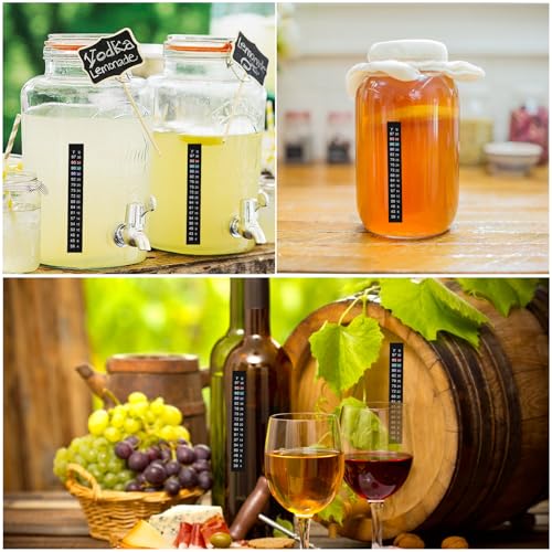 Image of Brewing Thermometer Strip Adhesive Strip Thermometer Aquarium Thermometer Strip, Temperature Test Strip Thermometer Sticker for Fish Tank /Kombucha /Fermentation Jar 39 to 97℉ /4 to 36℃ (6pcs)