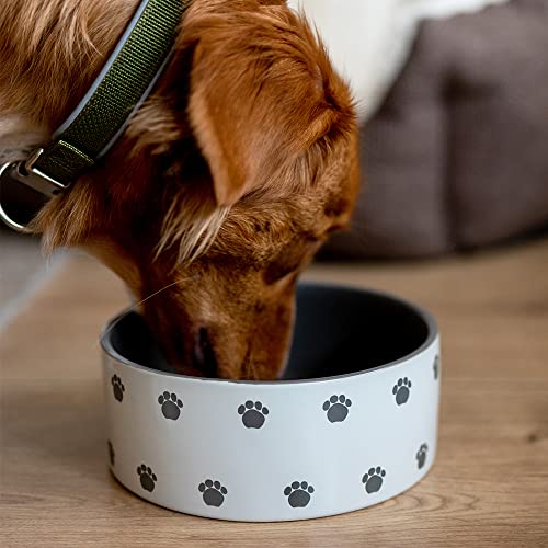 Nobby Hunde Keramiknapf PATA Creme-grau Ø18 x 7 cm / 1,10 l