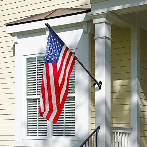 Bonytek Flag Poles For Outside House, 6Ft Flag Pole With Bracket And Rings, Stainless Steel Wall Mounted Flag Pole Kit For House Yard Garden Outdoor Residential Or Commercial (Black) #TOP6