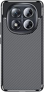 Ehr. Xiaomi Redmi Note 14 Pro Plus ile Uyumlu Kamera Korumalı Darbe Önleyici Carbon Brushed Silikon Kılıf (Siyah, Xiaomi Redmi Note 14 Pro Plus)