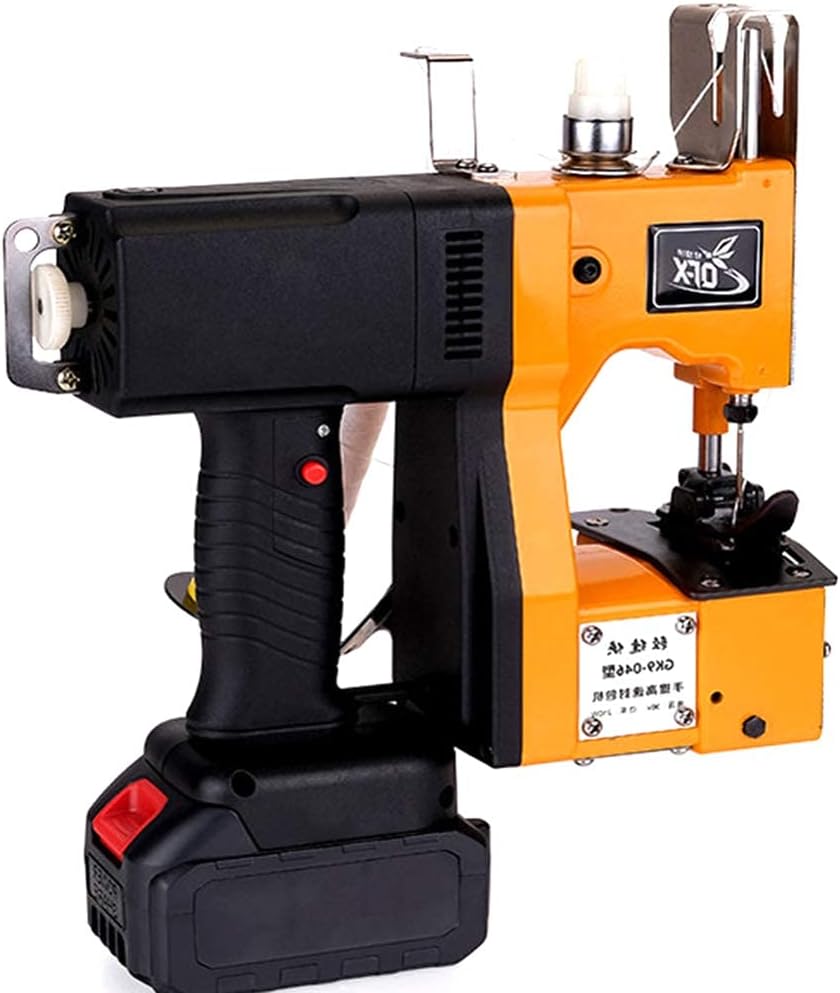 Handheld Bag Sewing Machine Portable Electric Woven Bag Sealing Machine Sealer Bag Closing Machine, 2200mah Lithium Battery, Express Pack (Yellow Sewing Machine)