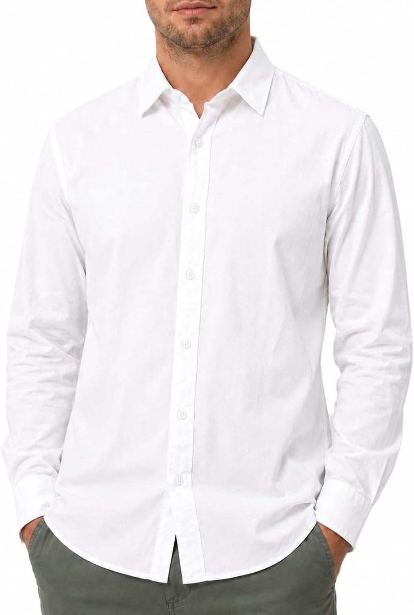 Men's Button Down Shirt | Premium Breathable Cotton Stretch | Regular Fit | Business Casual