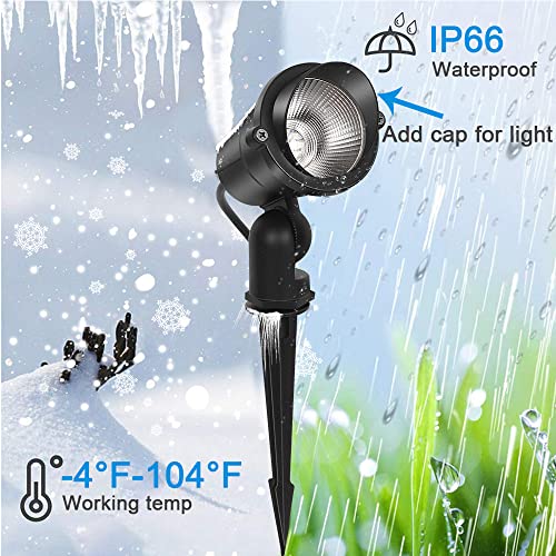 Vococidol Low Voltage Led Landscape Spotlight, 6W 300Lm 3000K Warm White 12V Low Voltage Garden Lights Wired, Led Landscape Lighting Ip66 Waterproof, Aluminum Housing (4 Pack 8 Connector) #TOP4