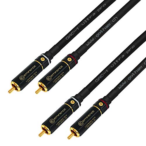 Gotham GAC-1 Ultra Pro - Cable de interconexión de audio (15 cm, conectores RCA con cierre de dorado)
