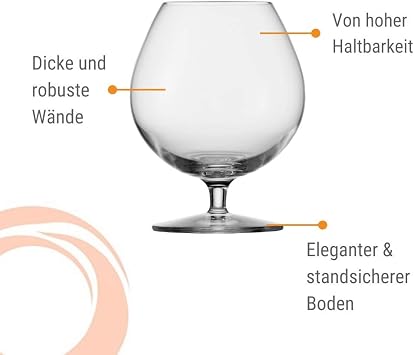 Stolzle Lausitz Cognacschwenker I 585 ml I 6er Set Cognac Glaser I spulmaschinenfest I edles bleifreies Kristallglas I hochwertige Qualitat I schone Optik I