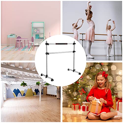 Aw 4 Ft Ballet Barre Double Bars Height Adjustable Ortable Stretch Bar For Dancing Fitness Kids Home Or Studio, Silver #TOP5