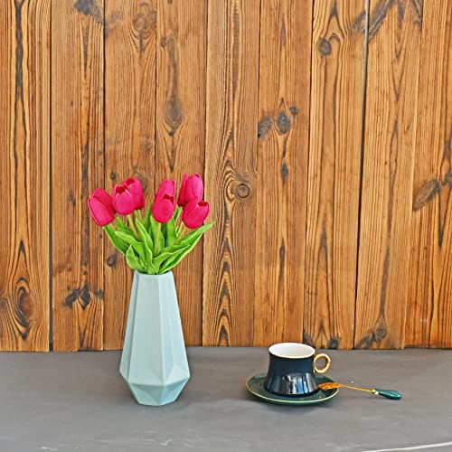 Image of ONLY ART Artificial Hot Pink Tulips 20 Pcs - 13.5 Inch PU Faux Flowers with Bendable Stems for Home Decor, Wedding Centerpieces, DIY Floral Arrangements, New Year and Valentine's Day