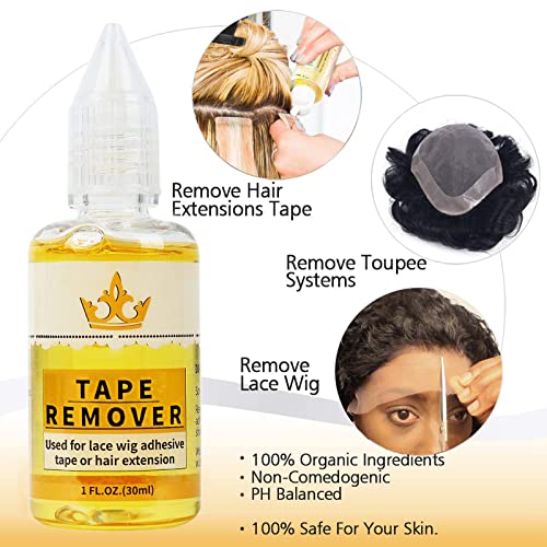 Tape in Extension Remover - Fast Acting Hair Extensions Hair Glue Lace Wig Glue Remover,Tape in Hair Extensions Adhesive Remover(Two Bottles) - Image 3