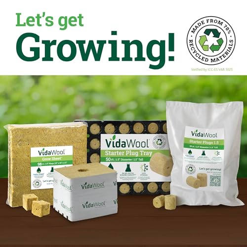 VidaWool® Grow Sheet™, Rock Wool Plant Propagation, Hydroponics Seed Starter, Hydroponics Supplies, 2 Sheets, 98-Count by VIDAWOOL - Image 6
