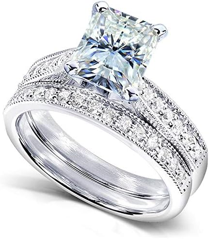 Kobelli Radiant-cut Moissanite Bridal Set 2 1/8 CTW 14k White Gold