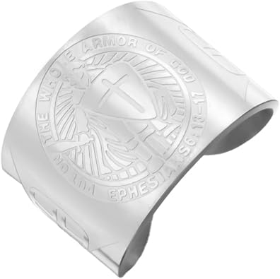 Dreamtimes Knights Templar Ring for Men Put On The Whole Armor of God Ephesians 613-17 Cross Design Mens Stainless Steel Ring