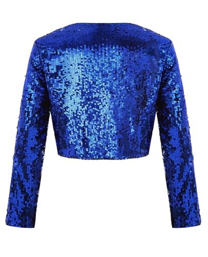 Image of MINTLIMIT Women's Sequin Shrug Bolero Long Sleeve Open Front Party Sparkly Cropped Cardigan Glitter Shiny Jackets