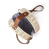  Shuibian rund Stroh Rattan Tasche Beach Handtasche handgefertigt Strick Schultertasche