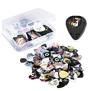 Alnicov Lot de 100 médiators de style classique pour guitare acoustique, basse, guitare électrique (style aléatoire) - Les Beatles, Paul McCartney, John Lennon, RIngo Starr, George Harrison Alnicov Lot de 100 médiators de style classique pour guitare acoustique, basse, guitare électrique (style aléatoire) – Image 2