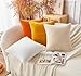 GriNeed Throw Pillow Covers Mustard Yellow Set of 2 16x16 Inch Fall Pillow Covers, Soft Velvet Farmhouse Neutral Decorative Pillowcases for Couch Sofa Bed, Home Boho Decor, Modern Cushion Covers