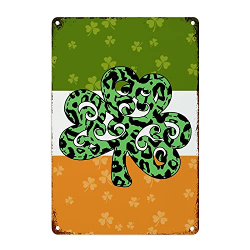 Plaque de trèfles irlandaise en métal vintage pour décorer un pub maison ou une cuisine rétro