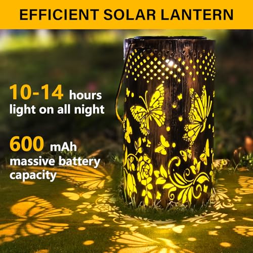 Birthday Gifts for Women, Butterfly Solar Garden Ornaments Outdoor, Waterproof Garden Decorations Solar Lanterns, Ideal Mothers Day & Christmas Gifts for Her, Mum, Grandma, Lovely Birthday Presents - Image 7