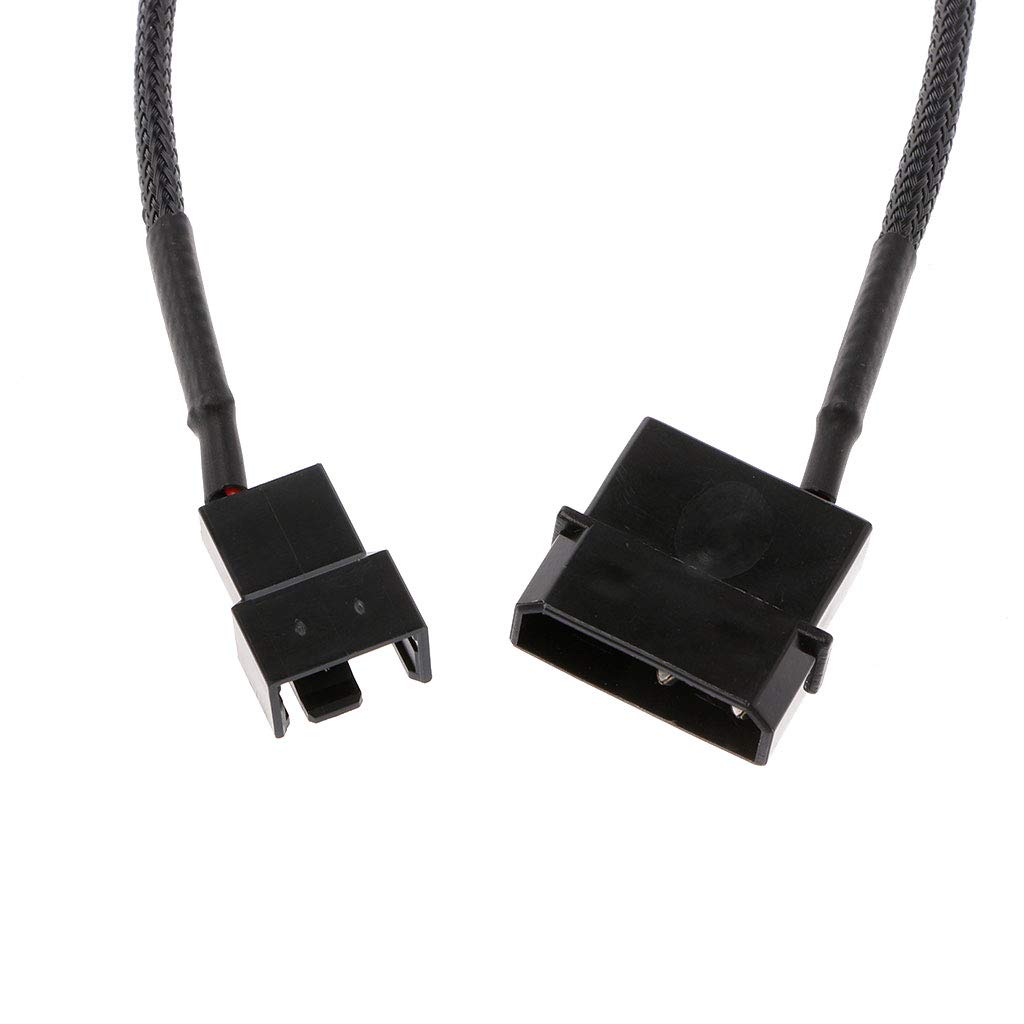 4-Pin Molex Maschio a 3-Pin/4-Pin PWM Cavo Adattatore di prolunga per Ventola con Maniche Maschio, Cavo Adattatore-Nero