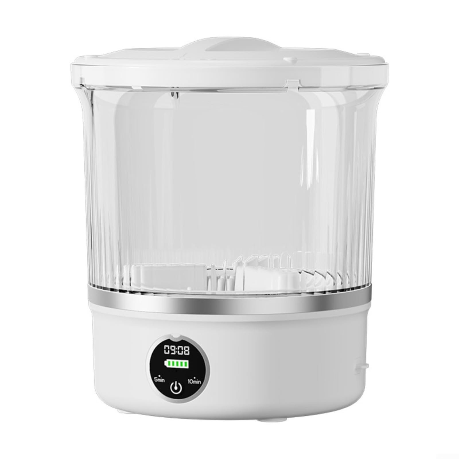 Mini lavadora portátil de 3 litros, recargable por USB con cesta giratoria, para una solución ideal de lavandería pequeña para vacaciones y apartamentos (blanco)