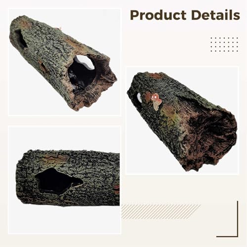 Hábitat para reptiles con forma de tronco hueco ideal para decorar acuarios 5