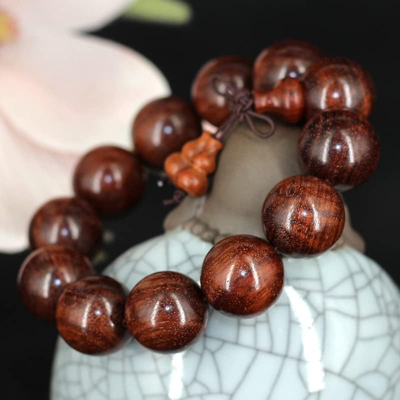 赞比亚血檀木非洲小叶紫檀手串佛珠手链108颗(带金星20MM)