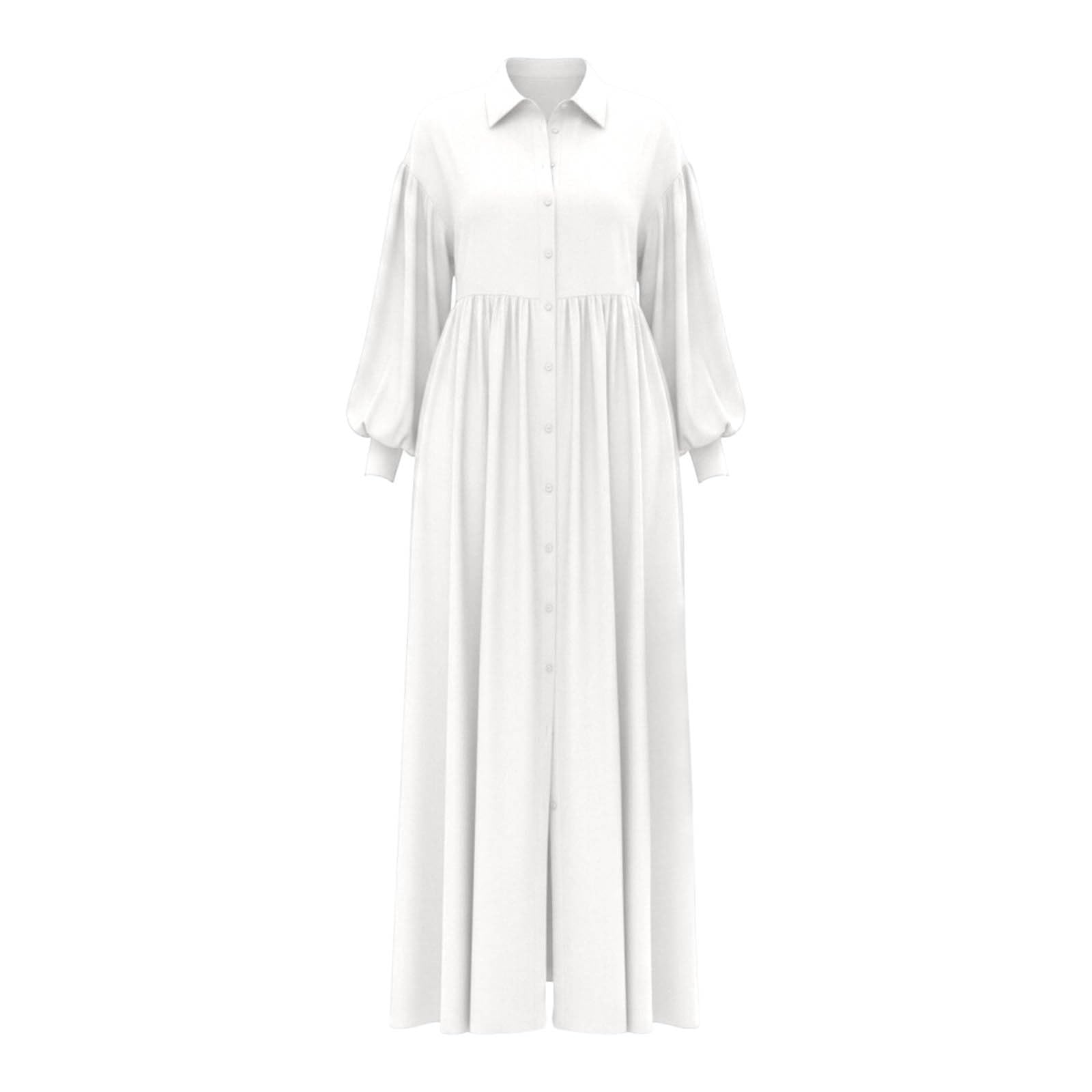 Vestido de verano para mujer, corte holgado, vestido de manga larga, cuello vuelto, vestido maxi, mangas de farol, vestido de noche, vestido de cóctel, vestido de cóctel para mujer, vestido envolvente