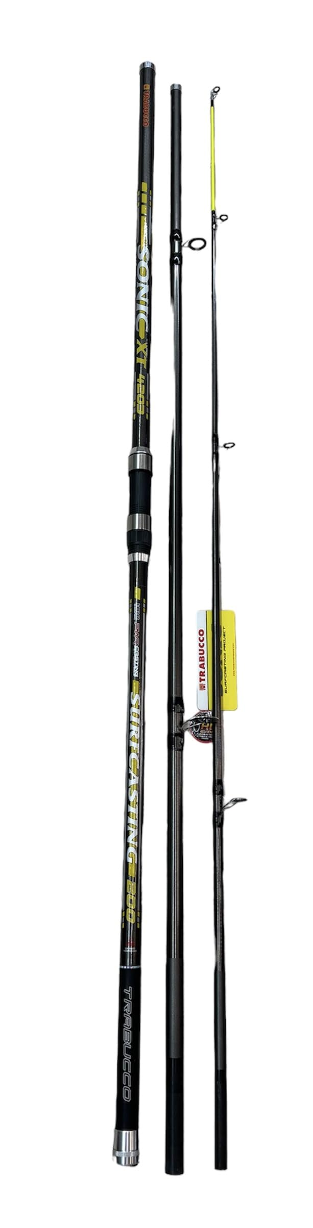 Kit Surfcasting Caña Trabucco modelo Sonic 3 piezas 4,20 m 200 g + carrete Trabucco