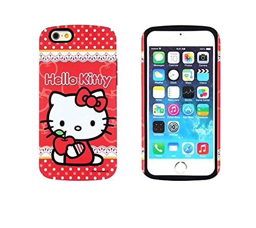 Hello Kitty Double Bumper Case - Red Dot (Used for Galaxy s4, s5, Galaxy Note3, Galaxy Note4, LG G3, Iphone5-5s, 6, 6+