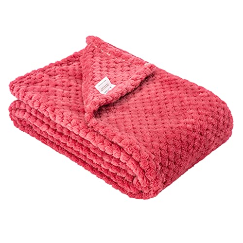 Image of Fuzzy Blanket or Fluffy Blanket for Baby, Soft Warm Cozy Coral Fleece Toddler, Infant or Newborn Receiving Blanket for Crib, Stroller, Travel, Decorative (28Wx40L, XS-Raspberry)