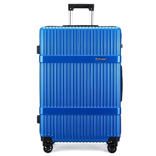 Image of Fly Kite Luggage 24 Inch Medium Suitcase PC+ABS Hard Shell with Aluminium Trolley Handle Real TSA 3 Digit Secure Lock 360° Smooth Wheels Lightweight Suitcase Royal Blue