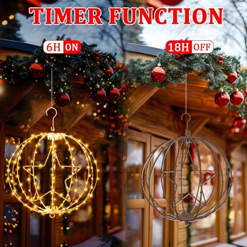 Étoile Lumineuse Noël 30CM avec Minuterie Intégrée et 8 Modes d'Éclairage - 5