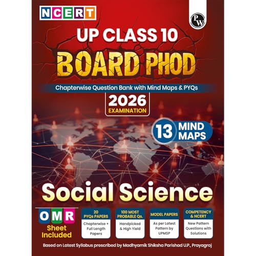 Image of PW UP Board Phod Class 10 Social Science Question Bank Chapterwise with 14 Mind Maps and PYQs For 2026 Board Exam | 100 Most Probable Questions and Model Papers with OMR Sheet