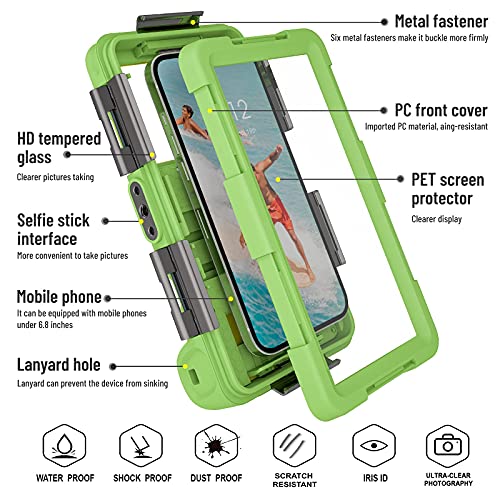 Image of Upgrade Diving Swimming Waterproof Protective Case, Outdoor Universal Snorkeling Surfing Professional Underwater Housing for iPhone Galaxy Huawei OnePlus LG Motorola Google Series Phones