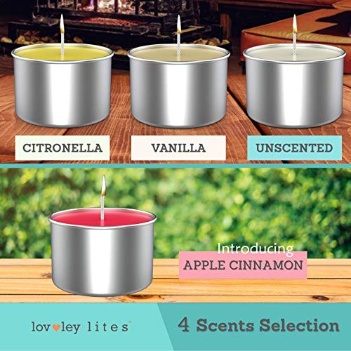 Lovley Lites Soy Tealight Candles Apple Cinnamon - 36 Premium 1 Inch Tall Red Tea Candles, Long Burning Tea Lights Scented With Essential Oils #TOP6