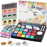 【1 libro tutorial de Pintura Facial + 28 Plantillas】- Pinturas Cara viene con 1 libro tutorial de Pintura Facial, este libro tiene 15 tutoriales de estilo de maquillaje diferentes para su referencia, y se puede pintar de manera diferente de acuerdo con el tutorial de pintura en el libro. 28 plantillas hacen que sea más fácil dibujar hermosos diseños en la piel y se pueden usar varias veces.