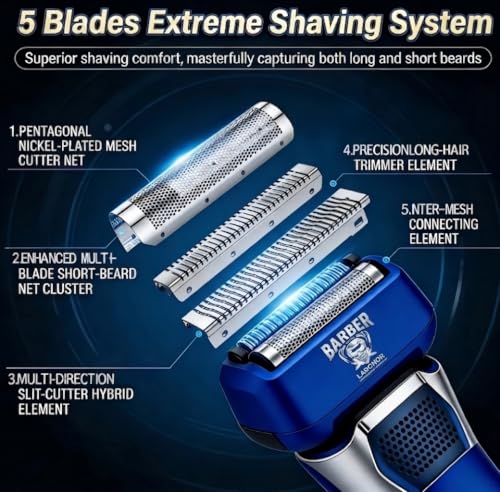 Image of Electric Shaver for Men, 8W Powerful Electric Shaver for Men, IPX6 Waterproof Wet and Dry Electric Shaver with LED Display, Rechargeable (8W Powerful