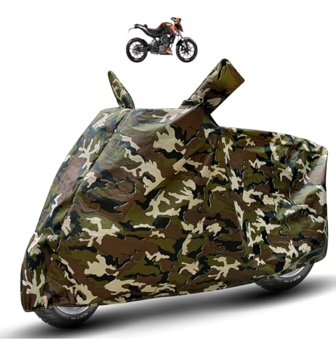 Image of Auto Hub Waterproof Bike Cover Compatible with KTM Duke 200 Dustproof, UV Protection Two Wheeler Bike Duke 200 Cover - Army Print